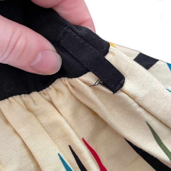 Voodoo Vixen Jean Fit & Flare Dress L Geometric Black Rockabilly Retro 50s Look - Picture 5 of 8